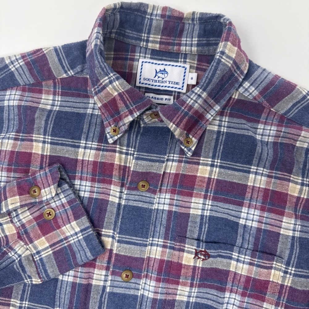 Southern Tideβ Long Sleeve Flannel Button Down Shirt Men's Small Classic Fit